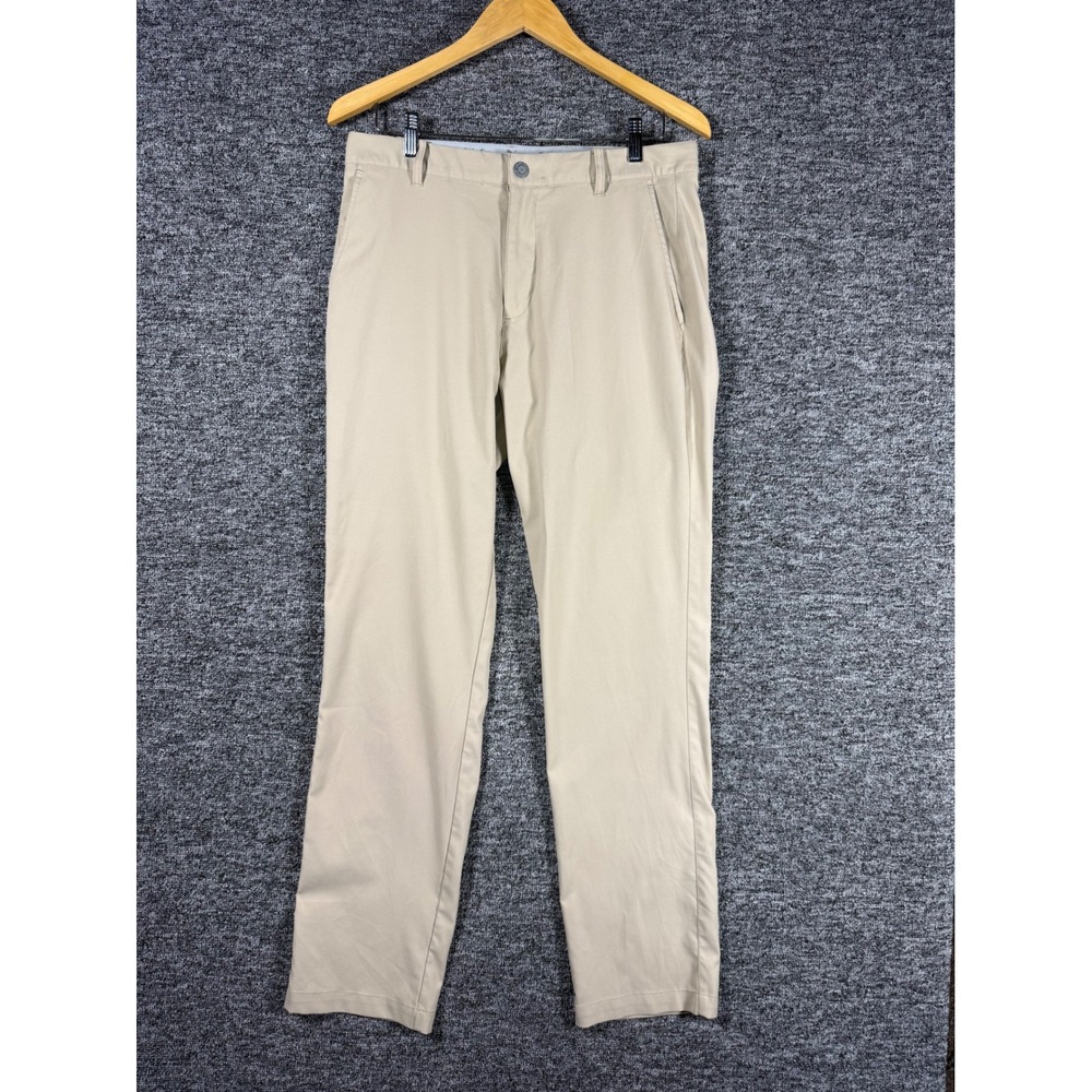 Puma Golf Mens 32x32 Khaki Performance Pants Beige Flat Front Sport Trousers